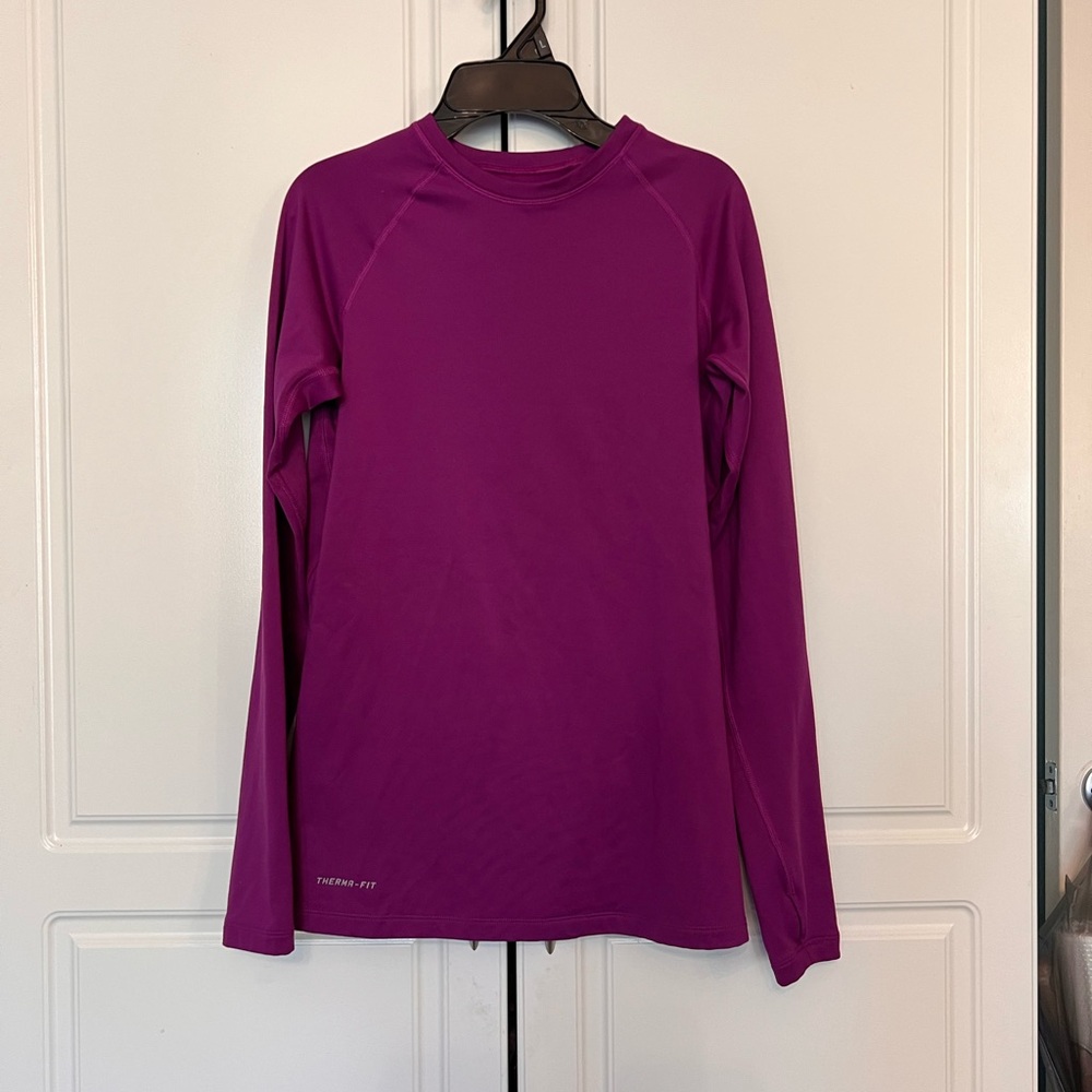 Nike Pro Combat Dri-FIT Fitted Top in Dark Fuschia Purple - M